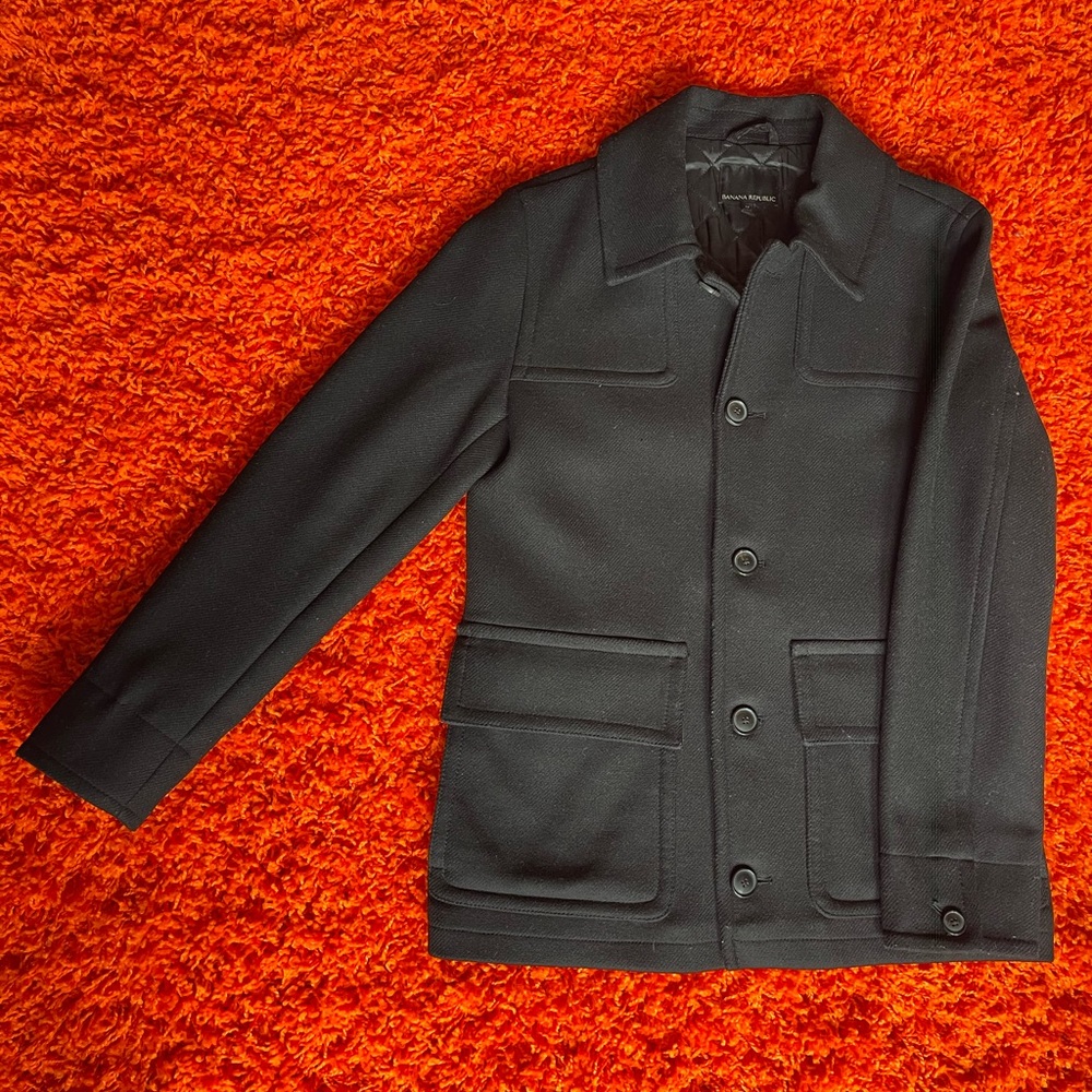 Banana Republic Black Wool Blend Jacket (Size Medium)